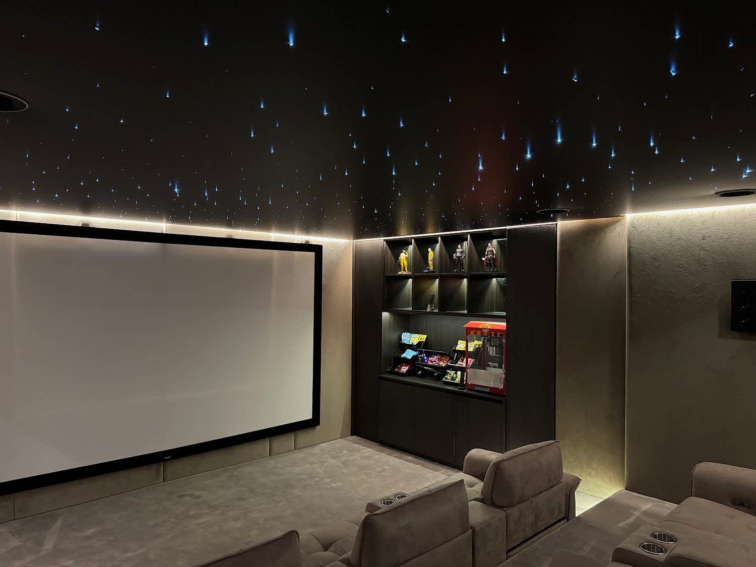 Star ceiling in cinema room