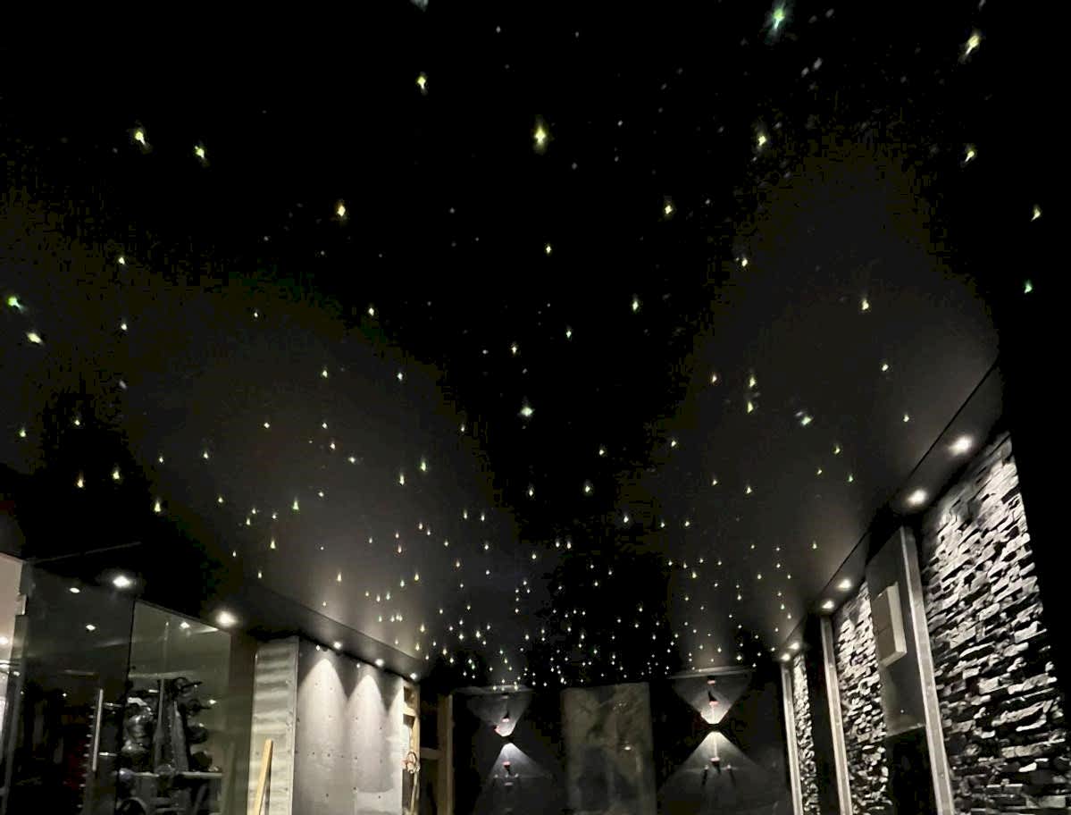 Dark room with star ceiling